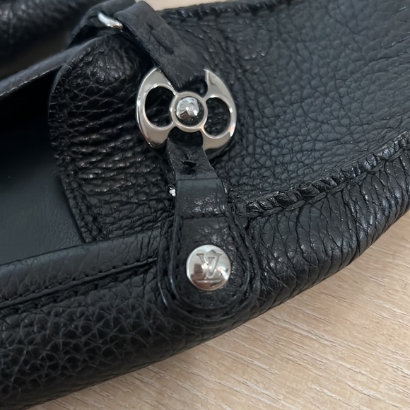 Authentic Black Louis Vuitton Black Grained Leather Rumor Loafers Size 40 - Picture 4 of 10